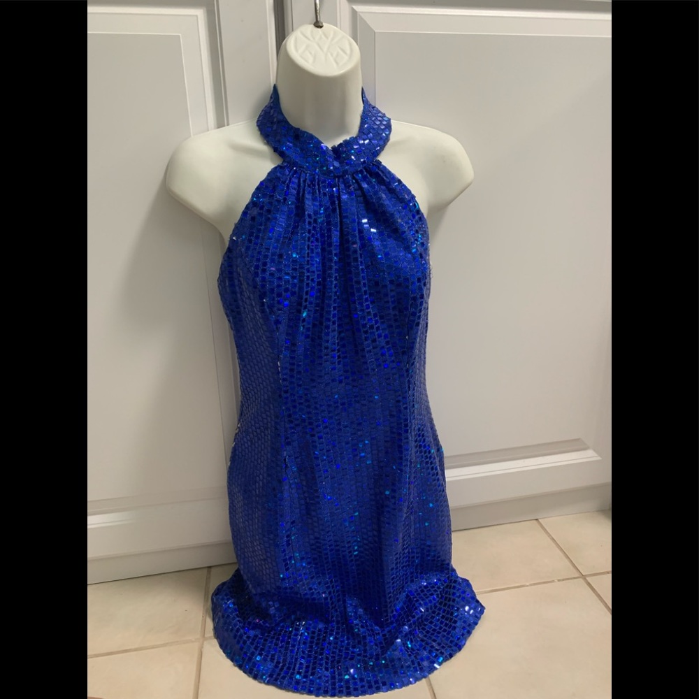 Womens blue sequin  Mini  dress, small, Sexy